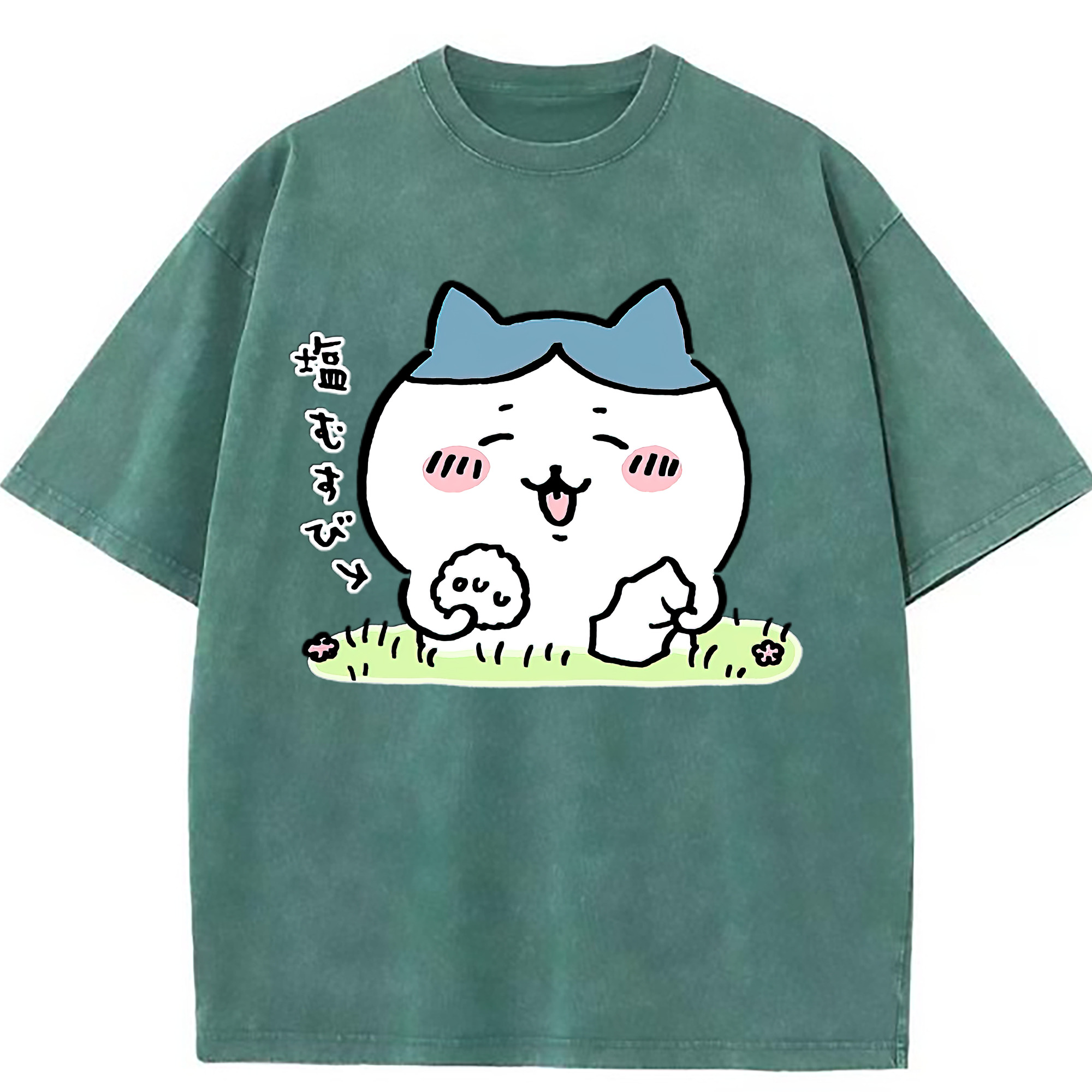（画像用） ちいかわ ハチワレ Chii-kawa hachiware 綿100% ヴィンテージ風 半袖Tシャツ（フロントプリント）